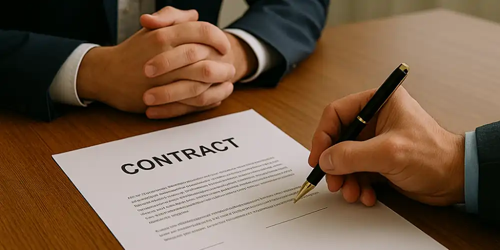 tanda tangan kontrak kontraktor
